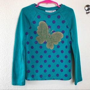 Turquoise Polka Dot Butterfly Sweater!